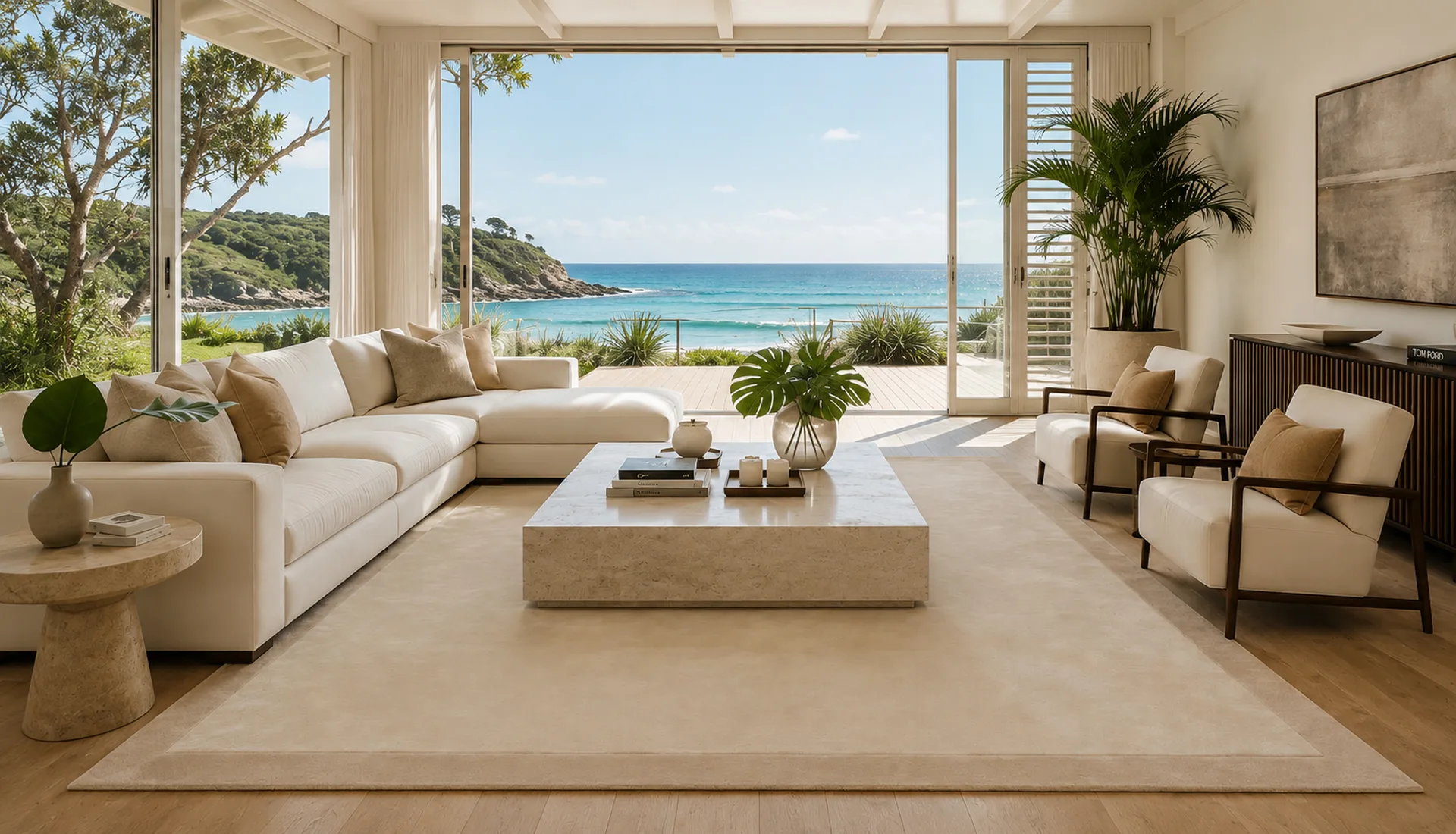 Oyster White Art Silk Rug with Sand White Wool Border